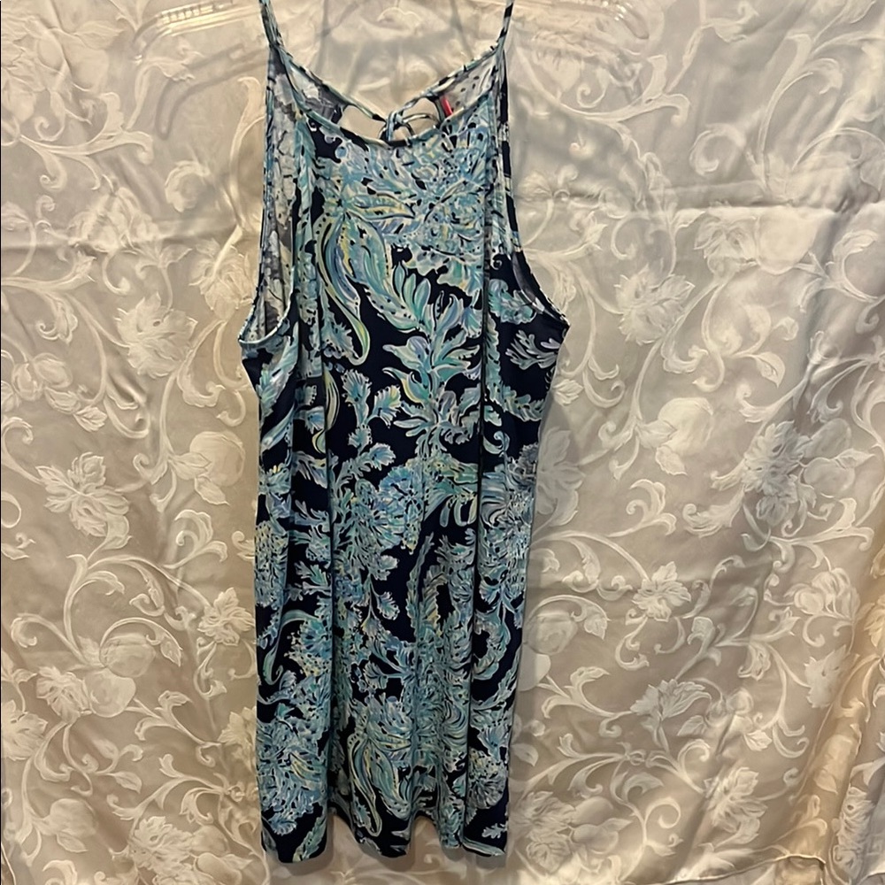 Lilly Pulitzer Green and Black Midi Tank Dress